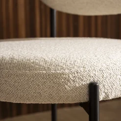 KYOTO Lot de 2 chaises en tissu bouclette et métal