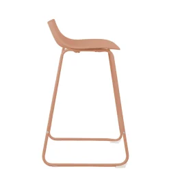 LAMER Lot de 4 chaises de bar en plastique et métal H66cm