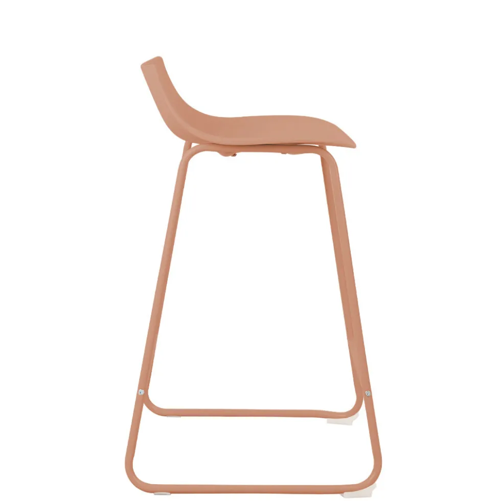 LAMER Lot de 4 chaises de bar en plastique et métal H66cm