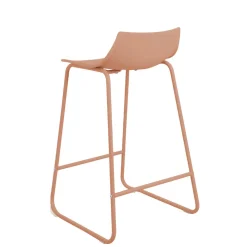 LAMER Lot de 4 chaises de bar en plastique et métal H66cm