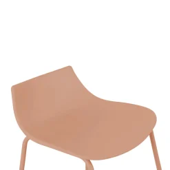 LAMER Lot de 4 chaises de bar en plastique et métal H66cm