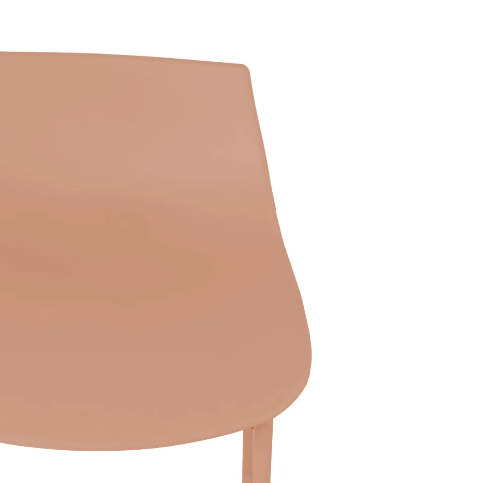 LAMER Lot de 4 chaises de bar en plastique et métal H66cm