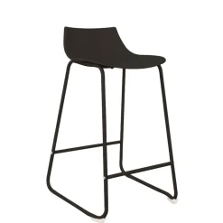 LAMER Lot de 4 chaises de bar en plastique et métal H66cm