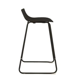 LAMER Lot de 4 chaises de bar en plastique et métal H66cm