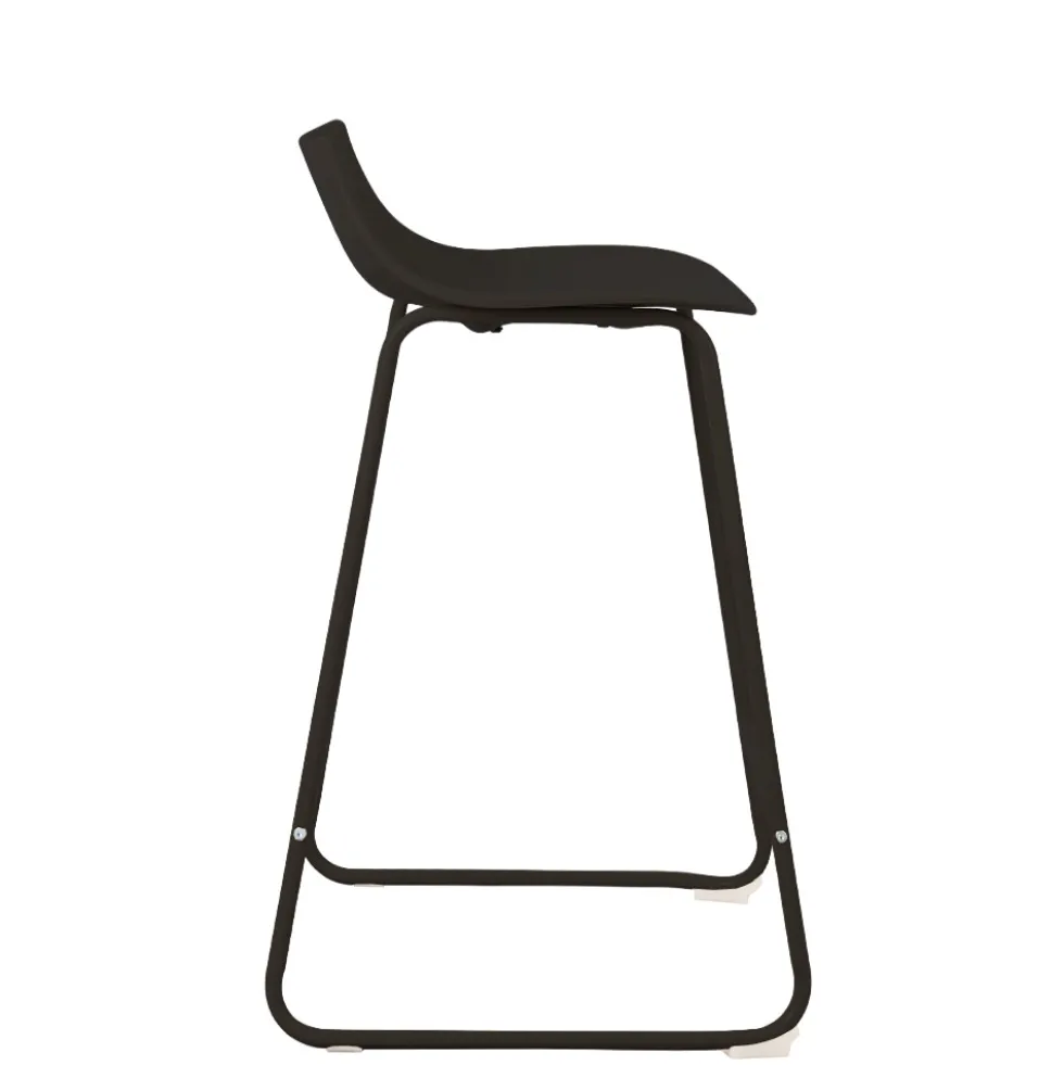 LAMER Lot de 4 chaises de bar en plastique et métal H66cm