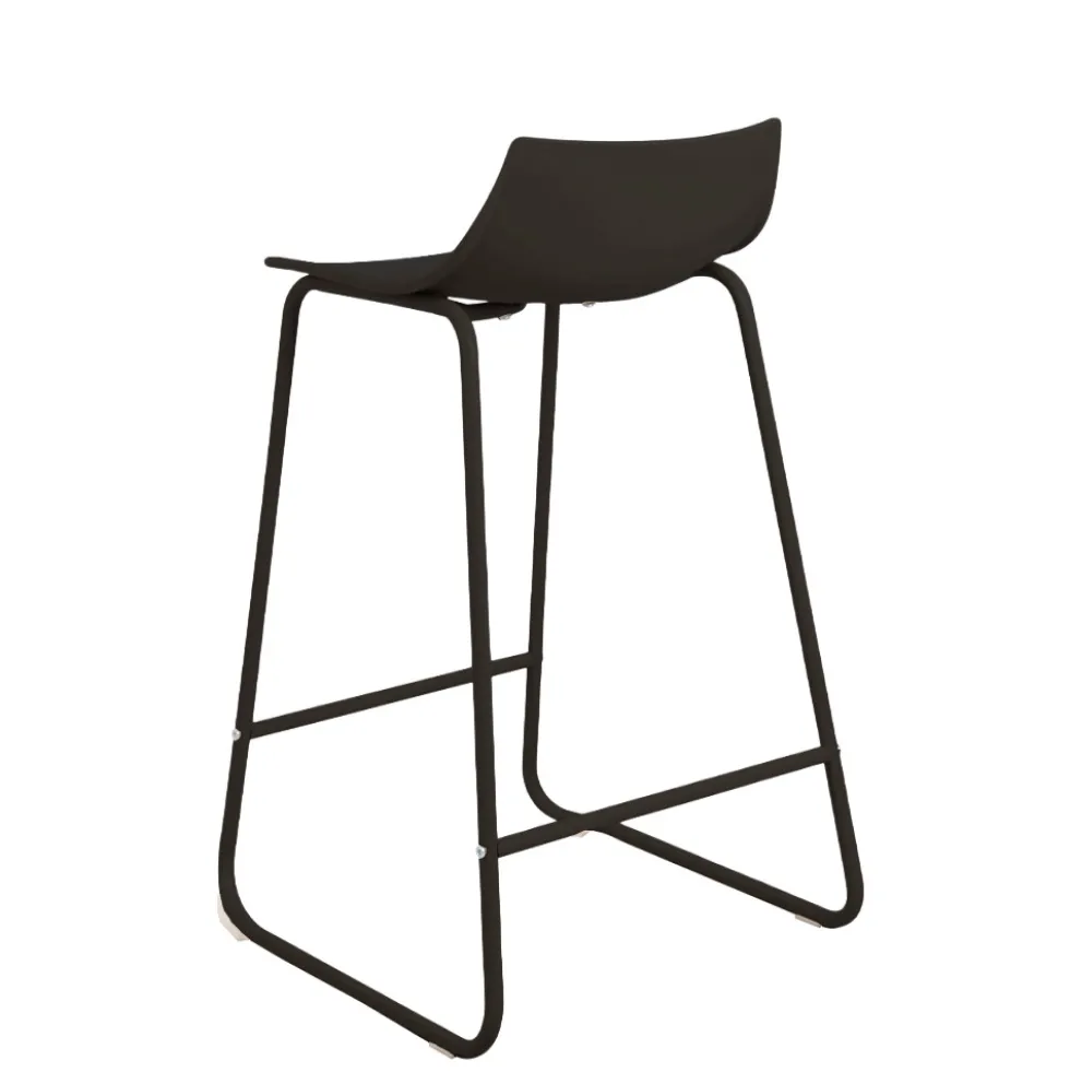 LAMER Lot de 4 chaises de bar en plastique et métal H66cm