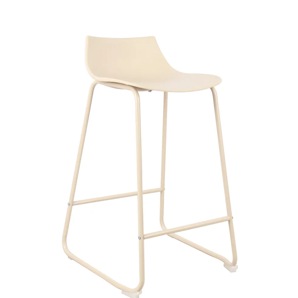 LAMER Lot de 4 chaises de bar en plastique et métal H66cm