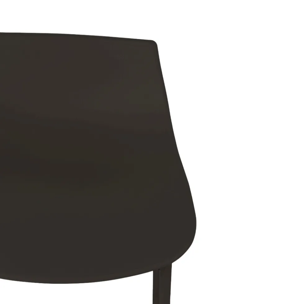 LAMER Lot de 4 chaises de bar en plastique et métal H66cm