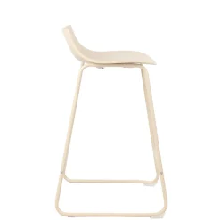 LAMER Lot de 4 chaises de bar en plastique et métal H66cm