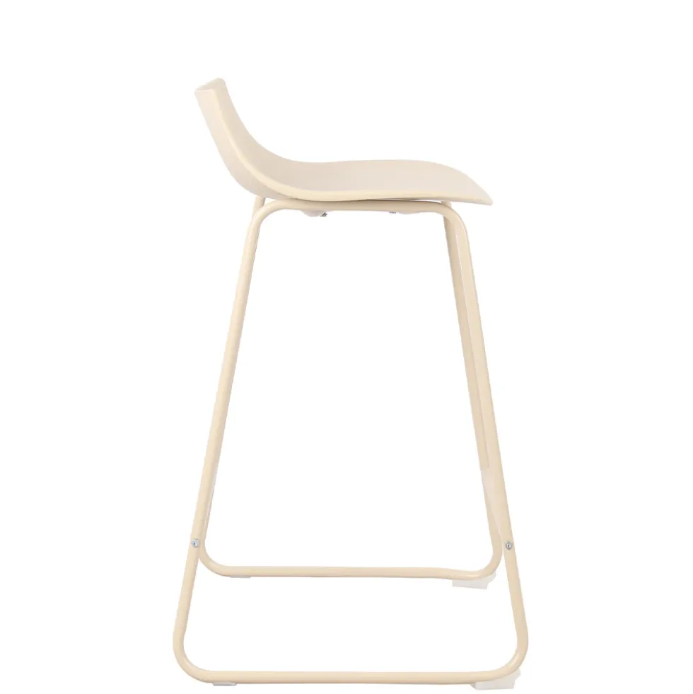 LAMER Lot de 4 chaises de bar en plastique et métal H66cm