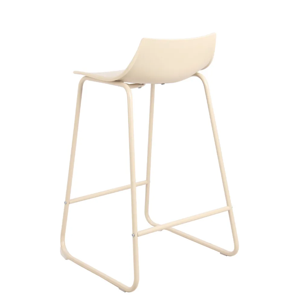 LAMER Lot de 4 chaises de bar en plastique et métal H66cm