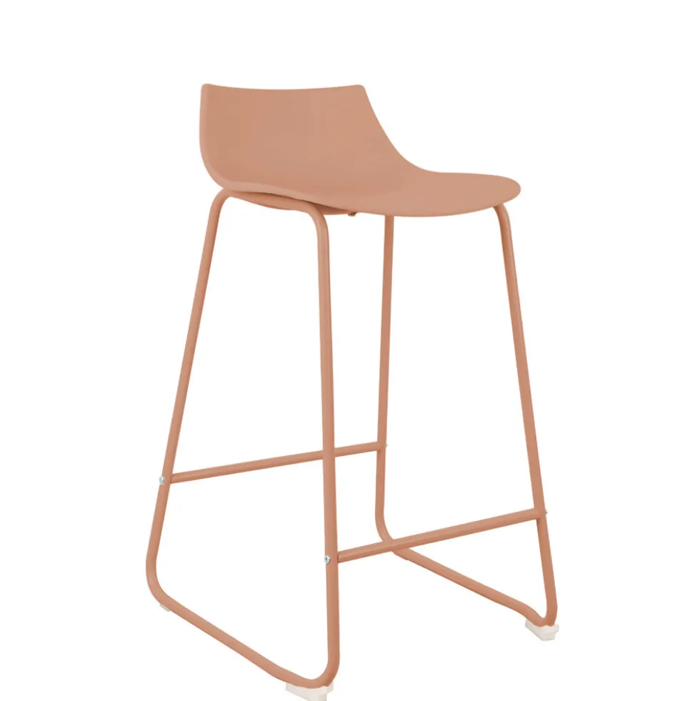 LAMER Lot de 4 chaises de bar en plastique et métal H66cm