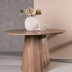LANZO Table à manger 4 personnes ronde en bois