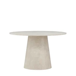 LANZO Table à manger 4 personnes ronde effet marbre