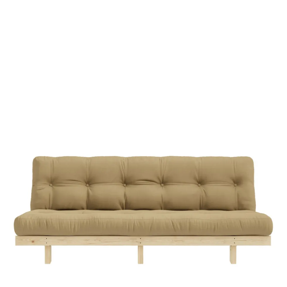 LEAN Canapé convertible en bois naturel et tissu