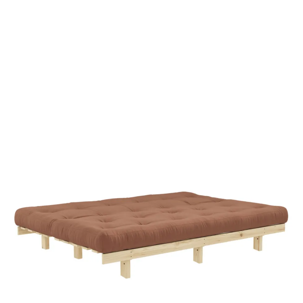 LEAN Canapé convertible en bois naturel et tissu