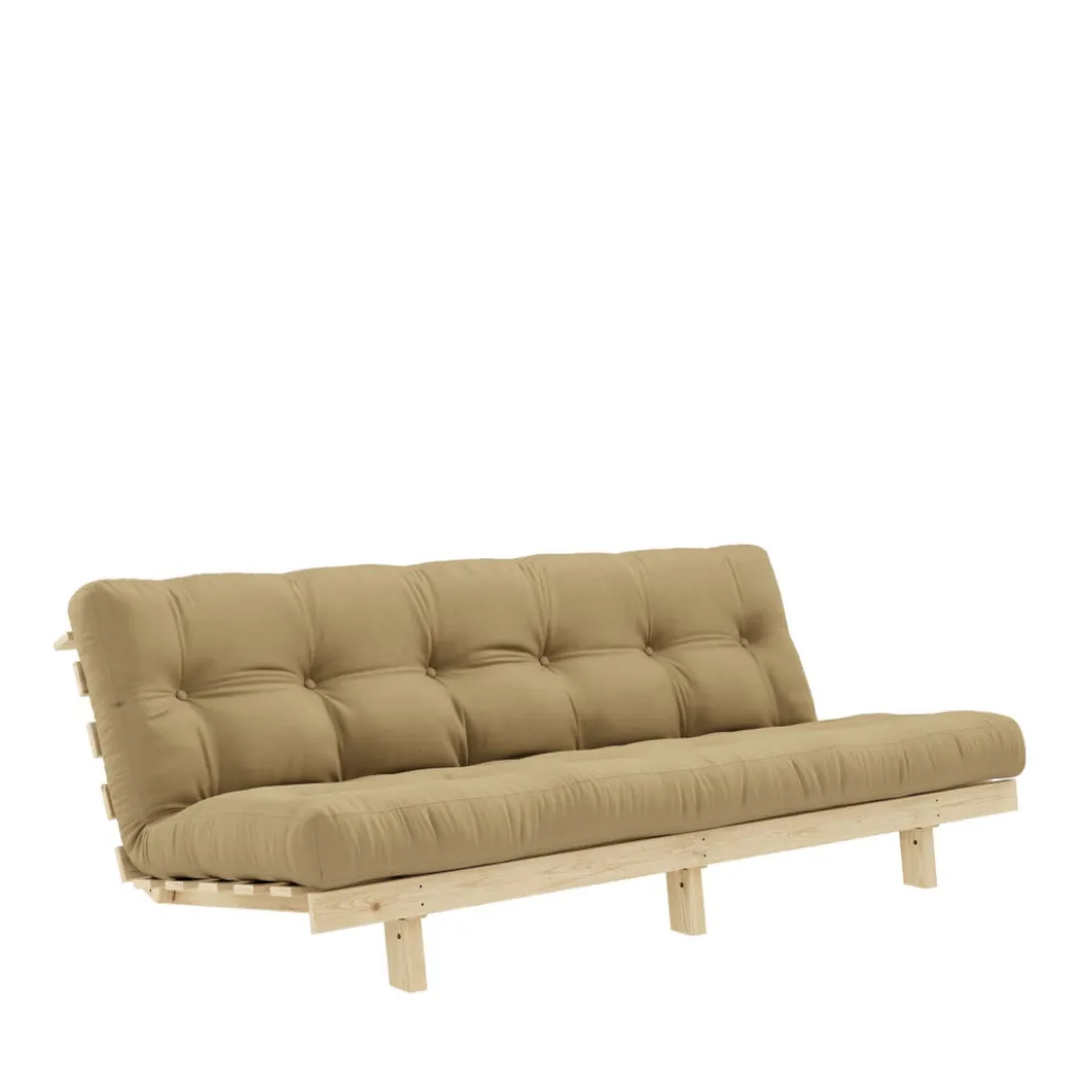 LEAN Canapé convertible en bois naturel et tissu