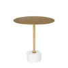 LECCO Table d'appoint en effet laiton et marbre ø51cm