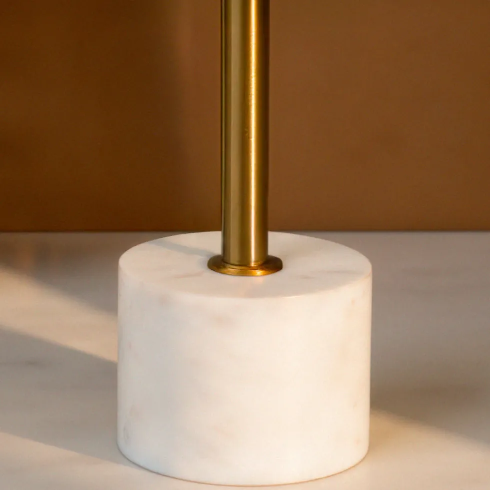 LECCO Table d'appoint en effet laiton et marbre ø51cm