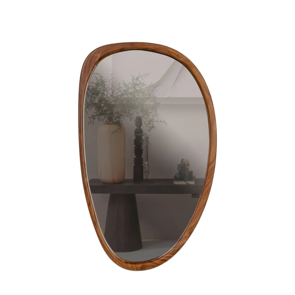 LEIF Miroir organique en bois 64x38cm