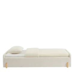LEONA Lit enfant en tissu bouclette 90x190cm