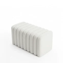 LETO Banc rembourré en tissu bouclette L79cm