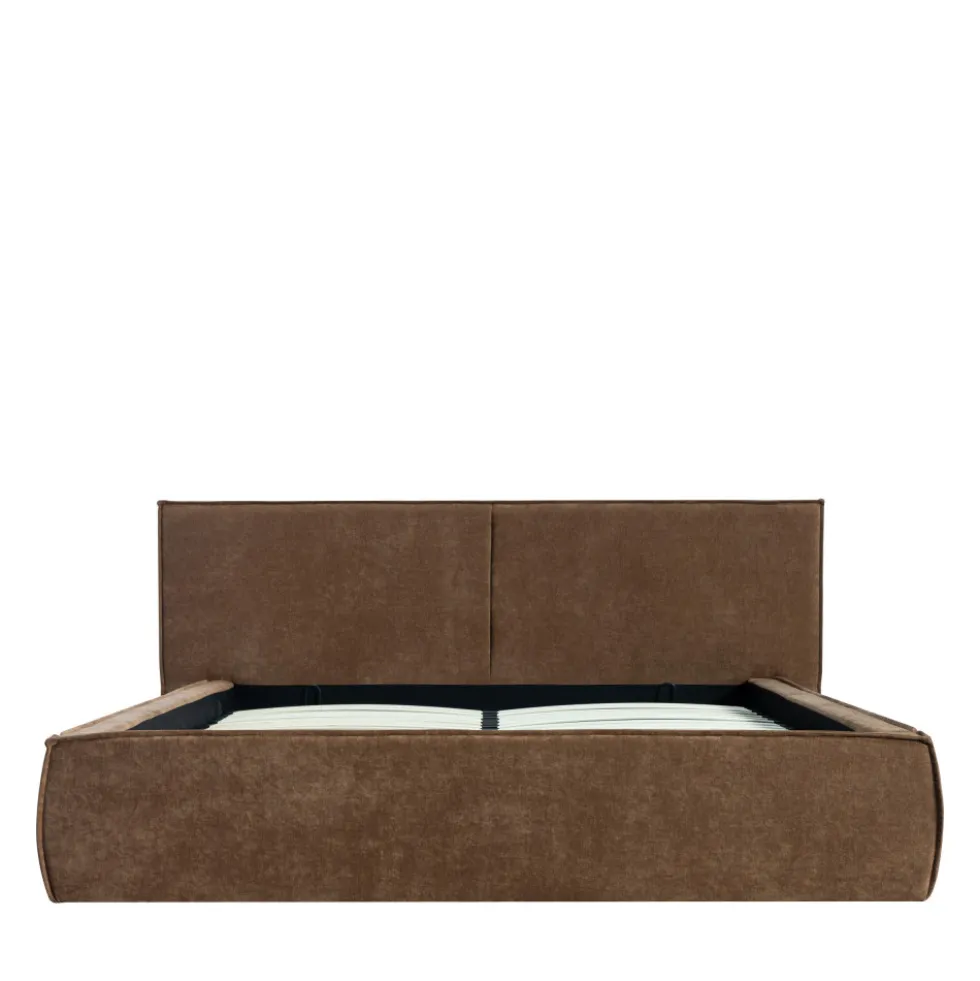 LIBERIA Lit coffre en tissu chenille 160x200cm