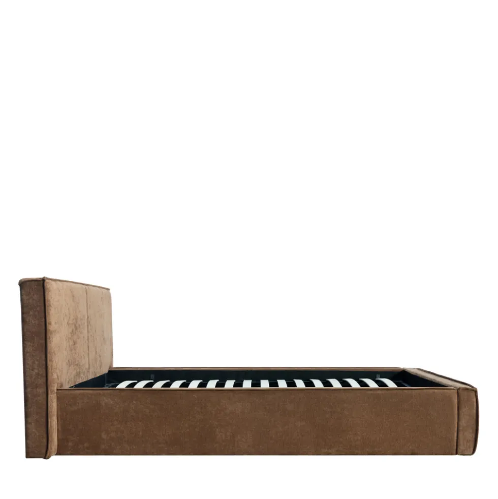 LIBERIA Lit coffre en tissu chenille 160x200cm
