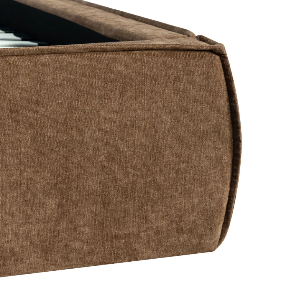 LIBERIA Lit coffre en tissu chenille 160x200cm