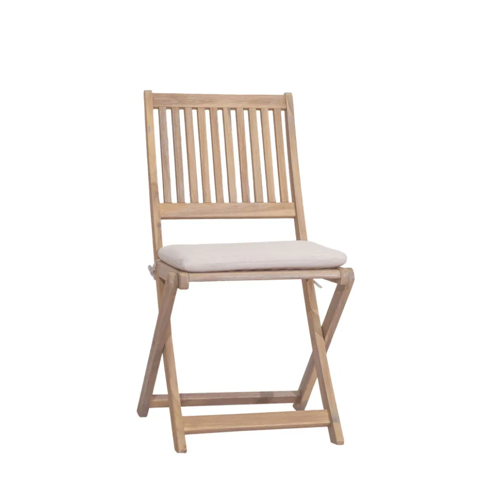 LINA Lot de 2 chaises pliantes de jardin en bois