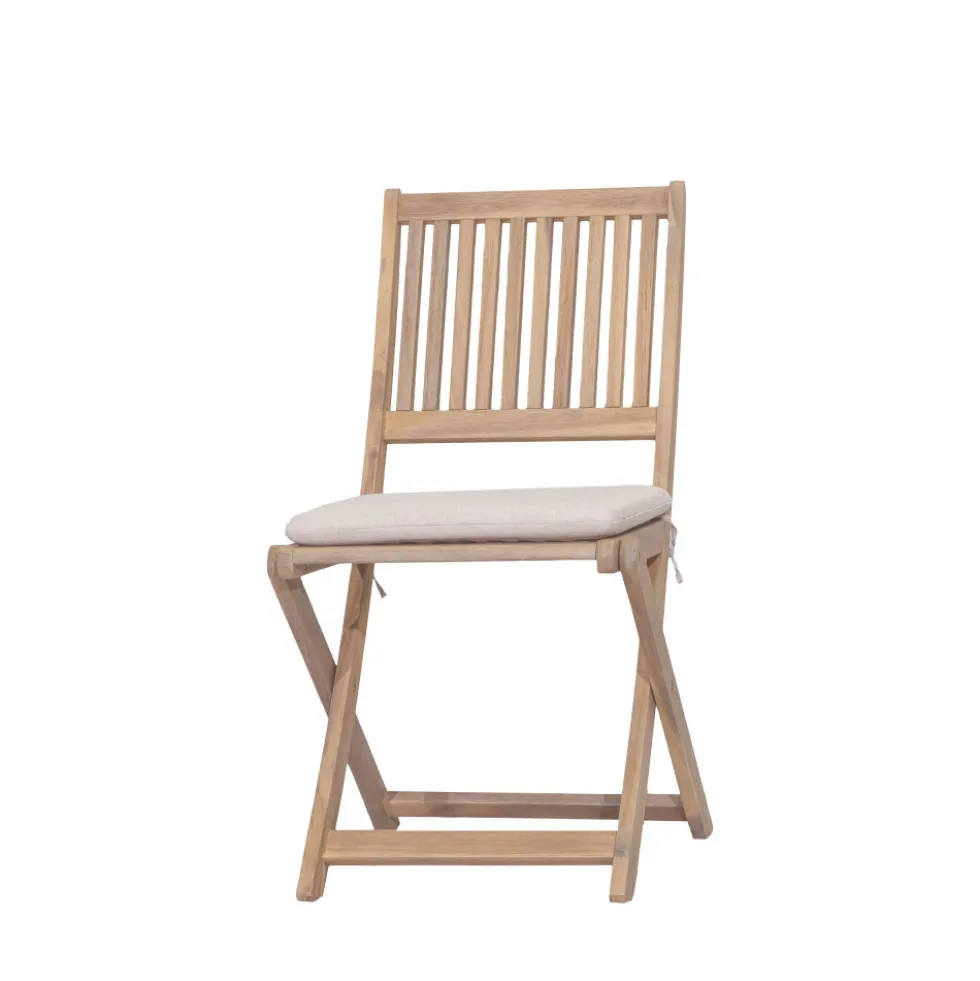 LINA Lot de 2 chaises pliantes de jardin en bois