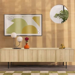 LINES Meuble TV 4 portes en bois L160cm