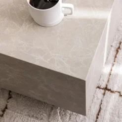 LIPANI Table basse effet marbre 90x50cm