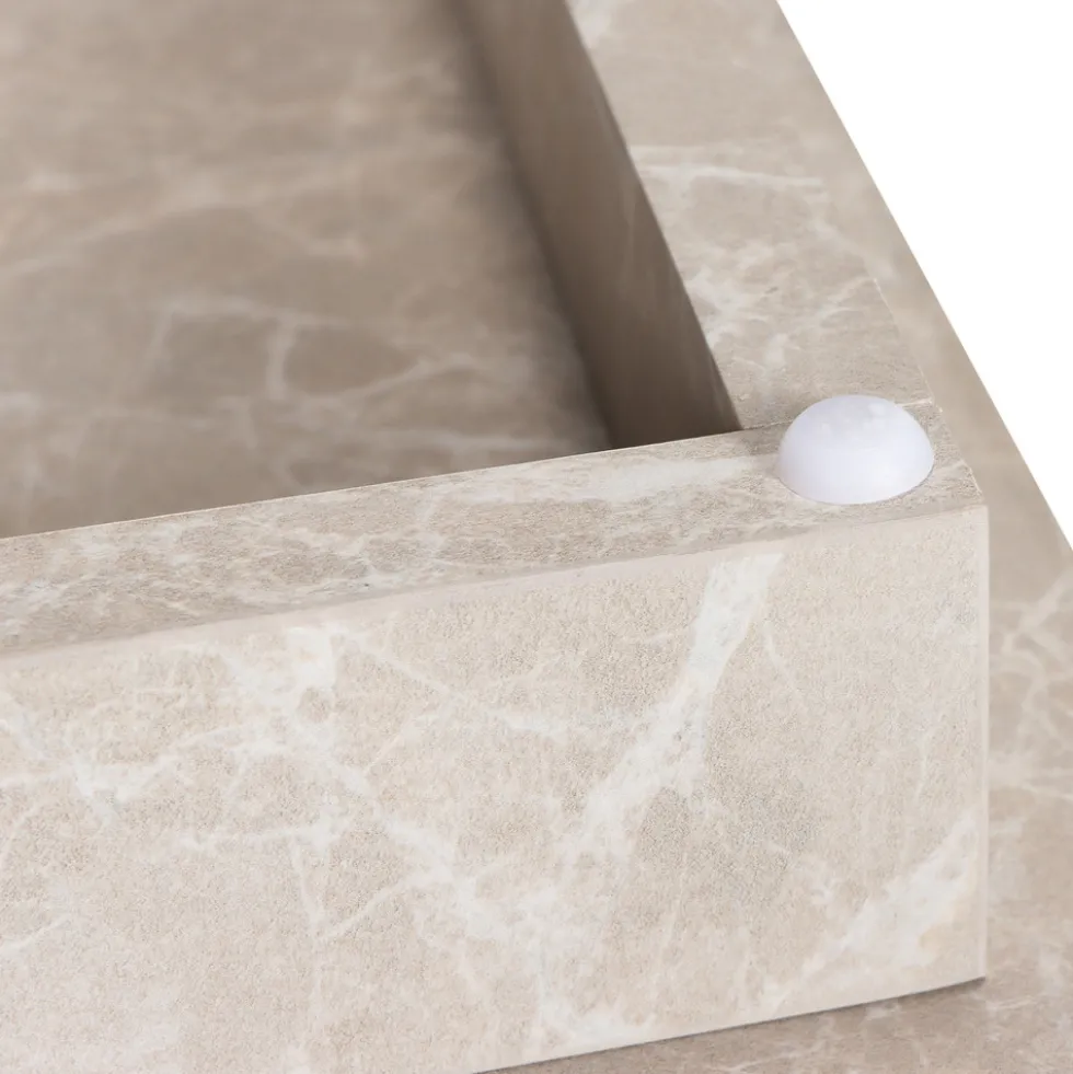 LIPANI Table basse effet marbre 90x50cm
