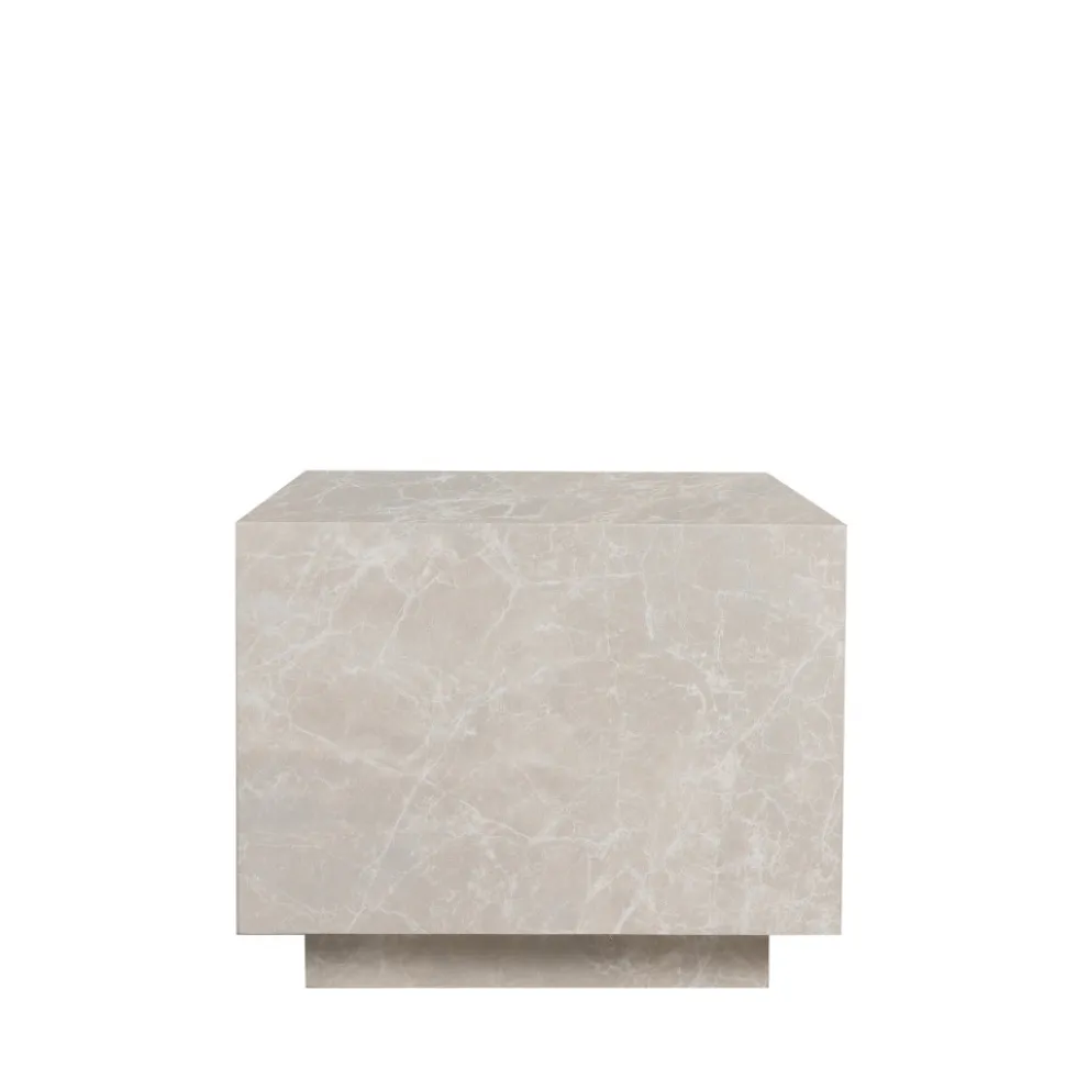 LIPANI Table d'appoint carrée effet marbre 40x40cm