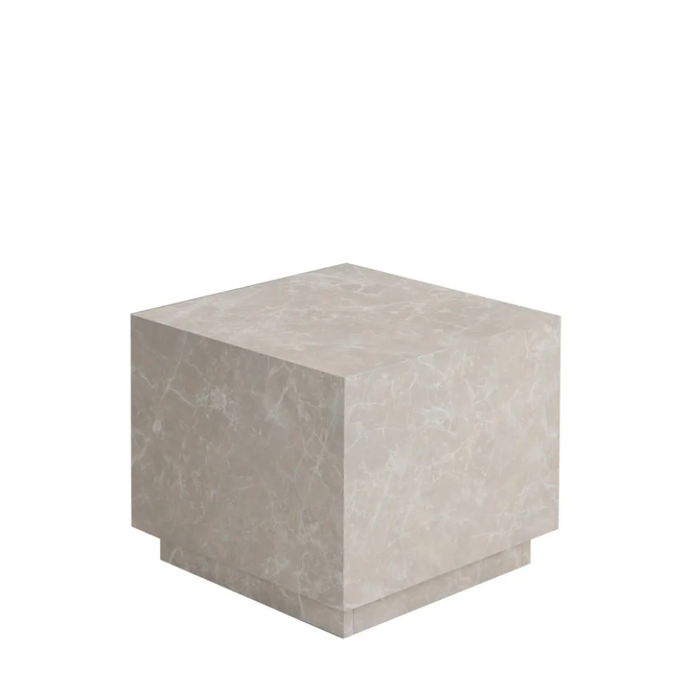 LIPANI Table d'appoint carrée effet marbre 40x40cm
