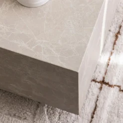 LIPANI Table d'appoint carrée effet marbre 40x40cm