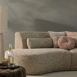 LOFT Lampadaire à pois en métal et tissu bouclette H130cm