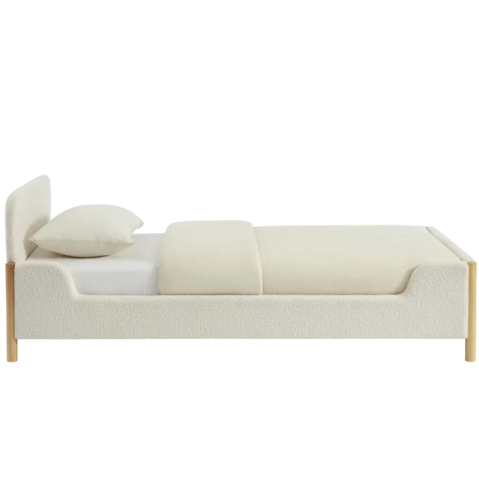 LOIS Lit enfant en tissu bouclette 90x190cm