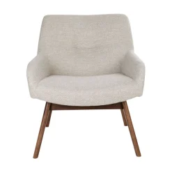 LONDON Fauteuil en tissu et pieds en bois naturel