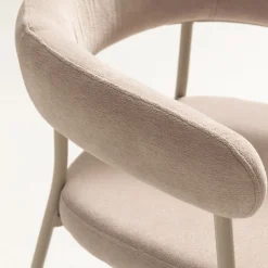 LORA Lot de 2 fauteuils de table en tissu et métal