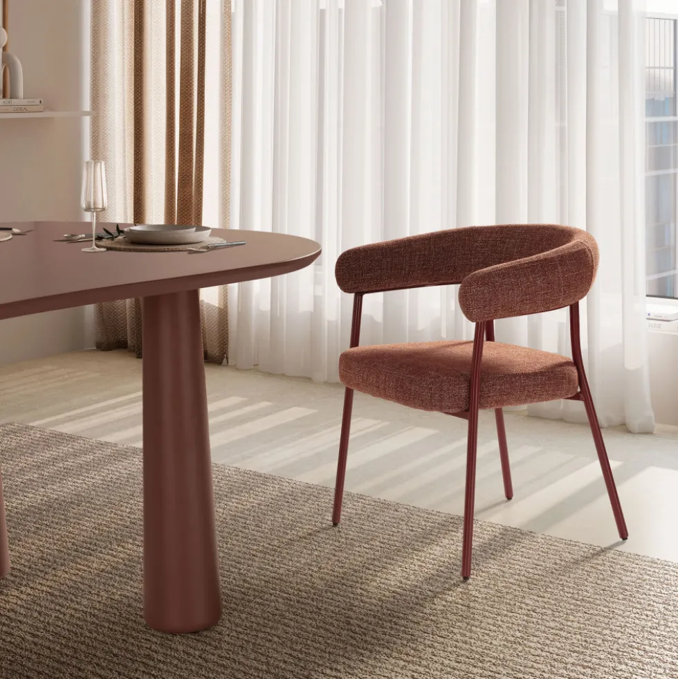 LORA Lot de 2 fauteuils en tissu et métal