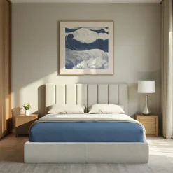 LOU Lit coffre en tissu 160x200cm