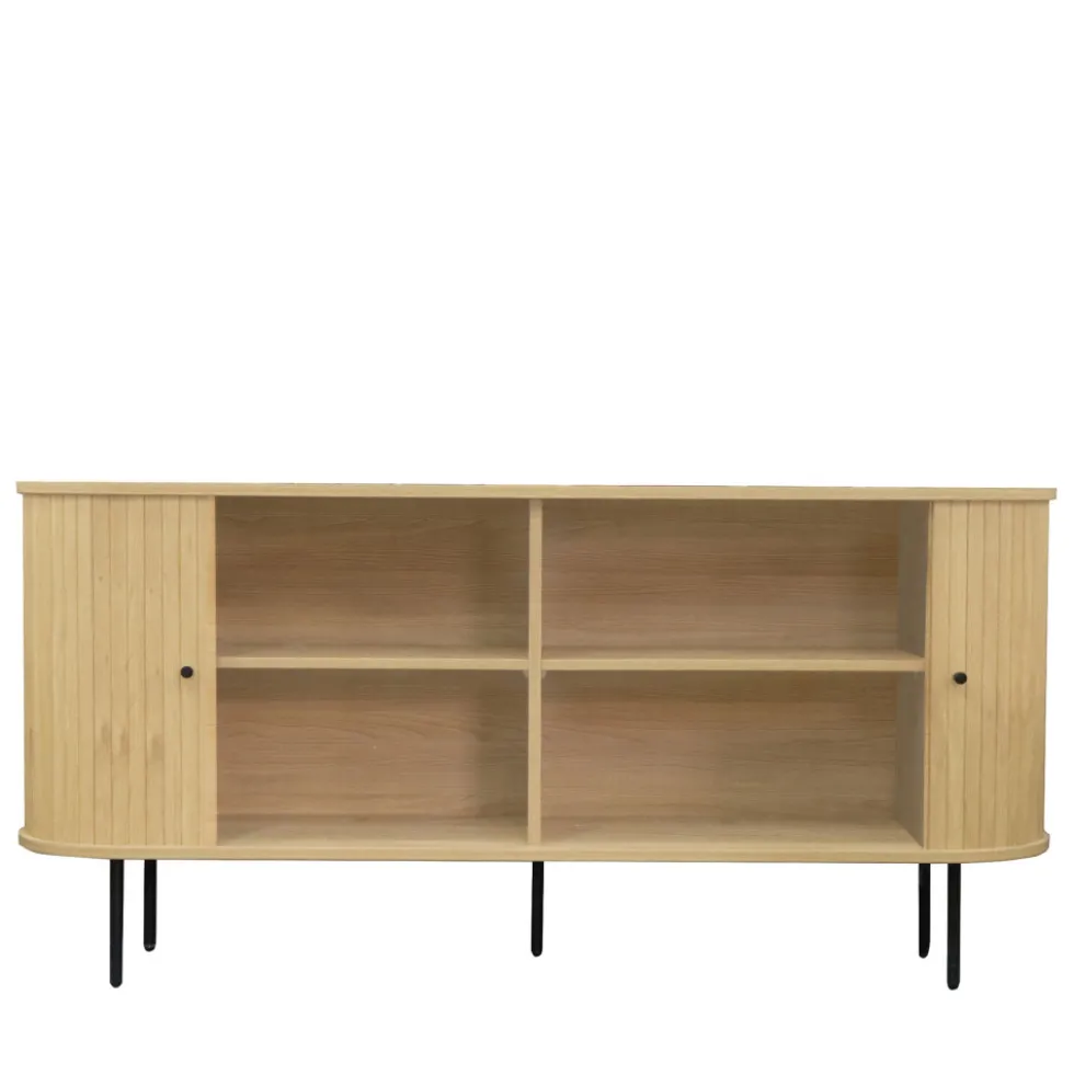 LUCIE Buffet aux portes coulissantes en bois et métal L160cm