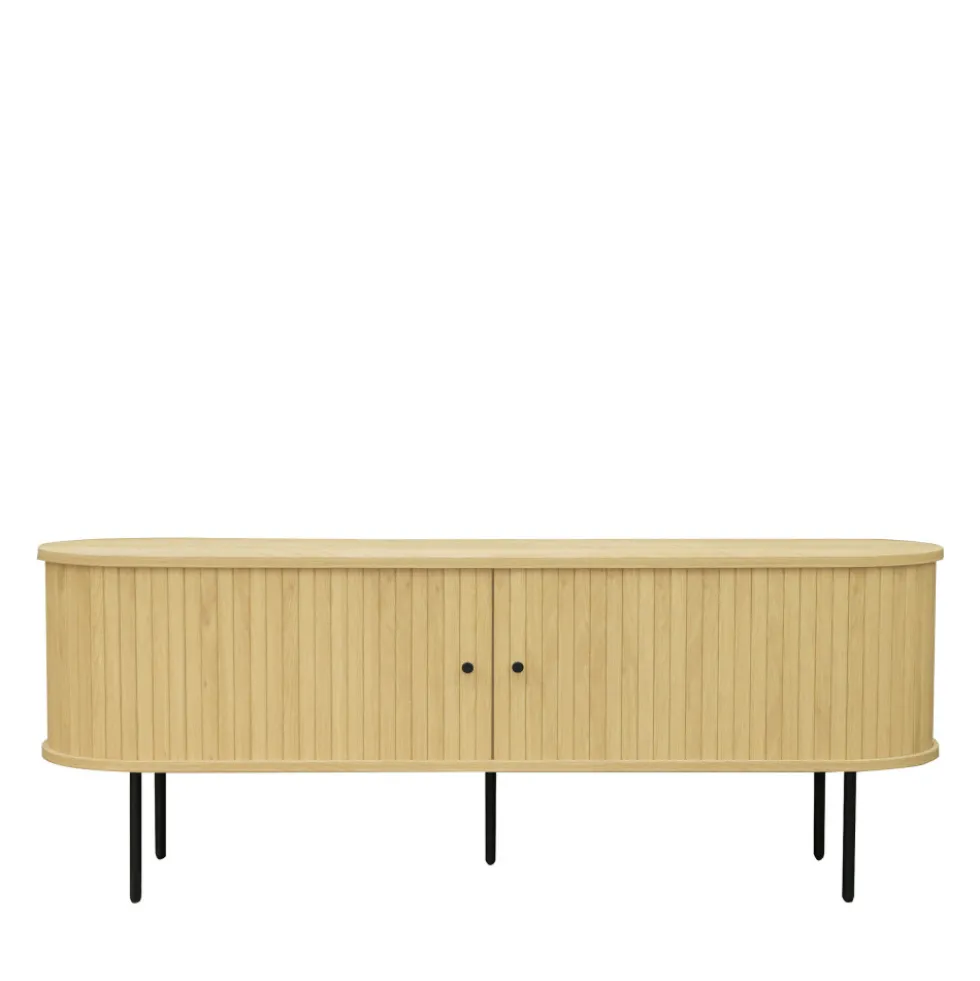 LUCIE Meuble tv aux portes coulissantes en bois et métal L150cm