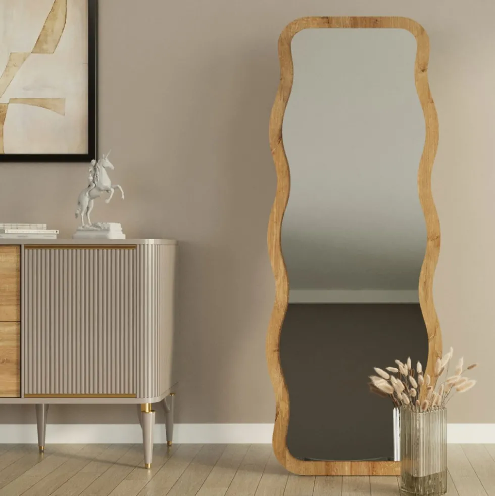 LUNA Miroir sur pieds en bois 50x160cm