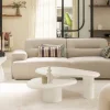 LUNA Table basse organique en fibre de ciment L80cm