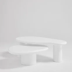 LUNA Table basse organique en fibre de ciment L80cm
