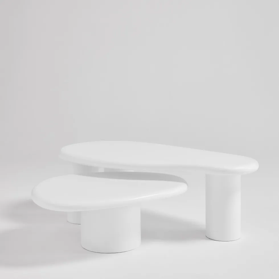 LUNA Table basse organique en fibre de ciment L80cm