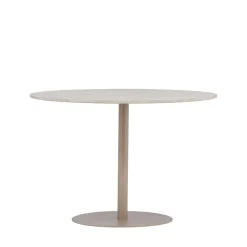 LYCKE Table à manger 4 personnes ronde en effet marbre et métal